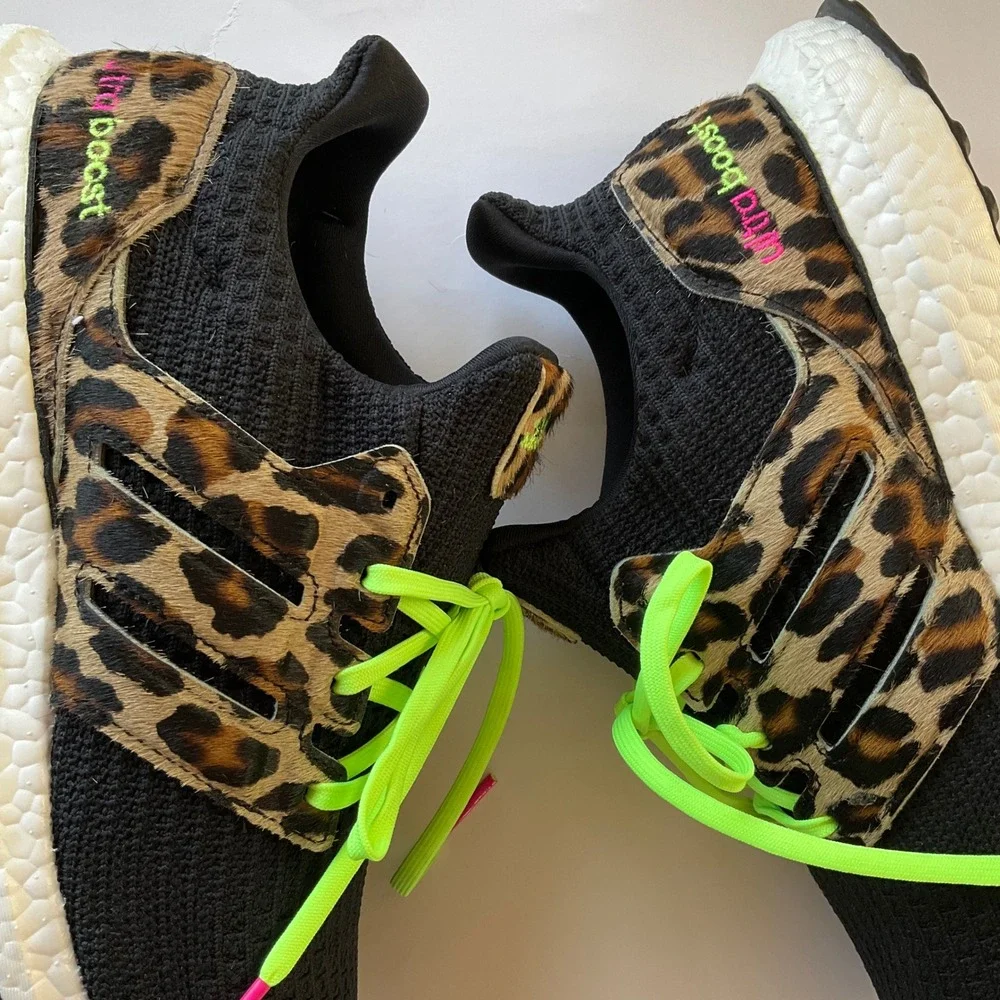 Adidas Ultraboost DNA Leopard Neon Pony Hair Shoes FZ2731 Men10.5 Women 11.5 NIB